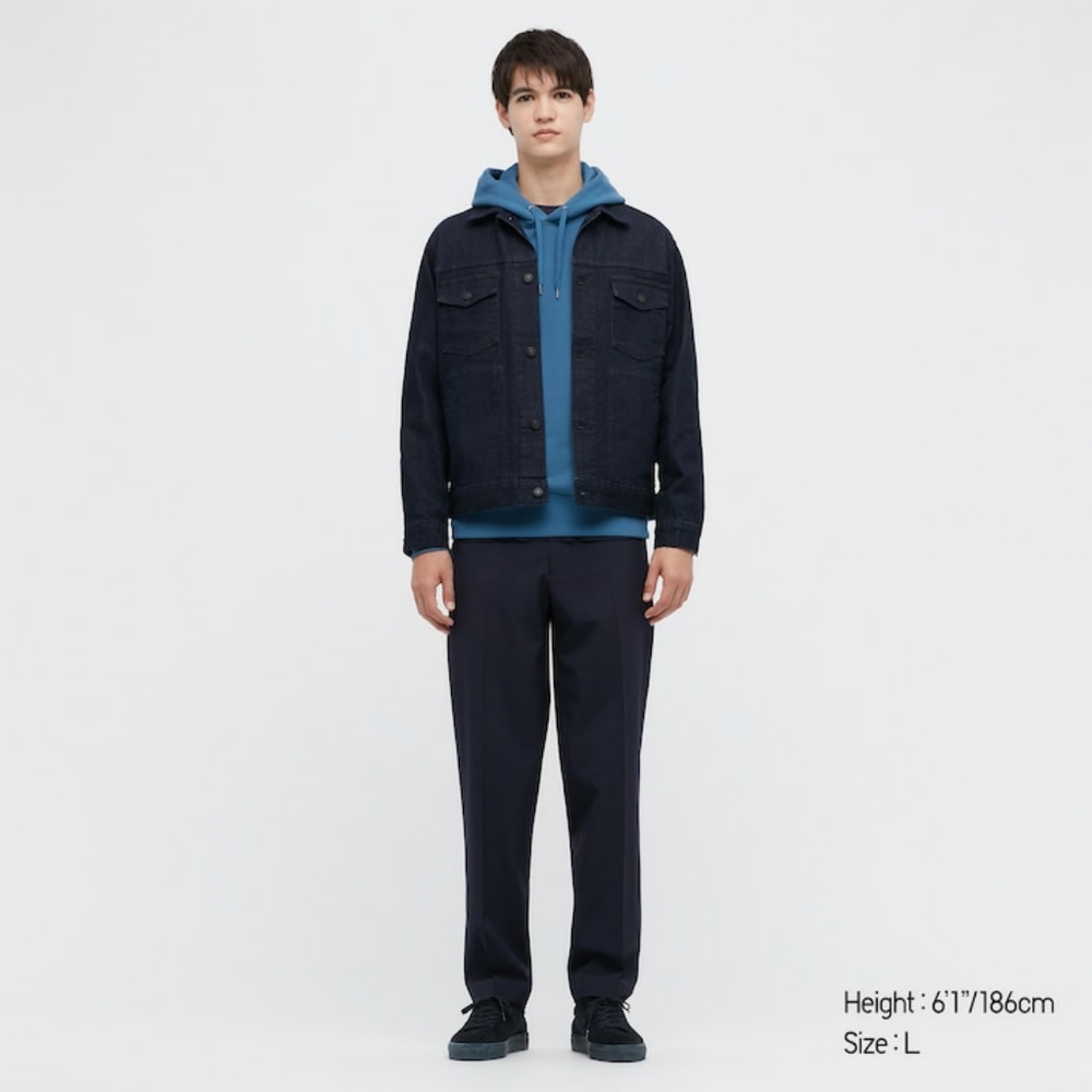 Uniqlo Smart Ankle Length Cotton Pants, Small, Navy